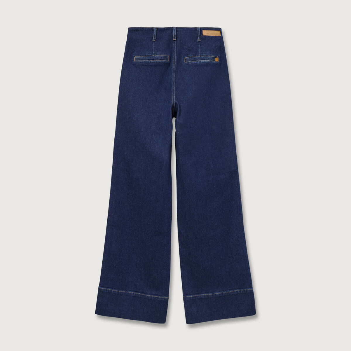 Jeans wide large taille haute denim brut rinse femme