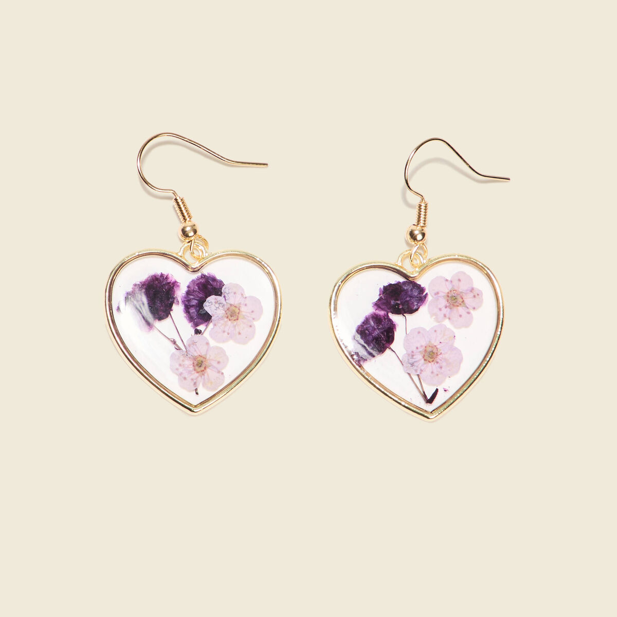 Boucles d'oreilles pendantes vieux rose femme