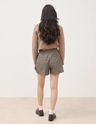 Short taille haute gris femme