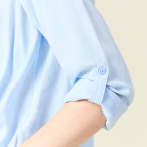 chemise manches longues nouee bleu ciel femme Chemise manches longues nouée bleu ciel femme
