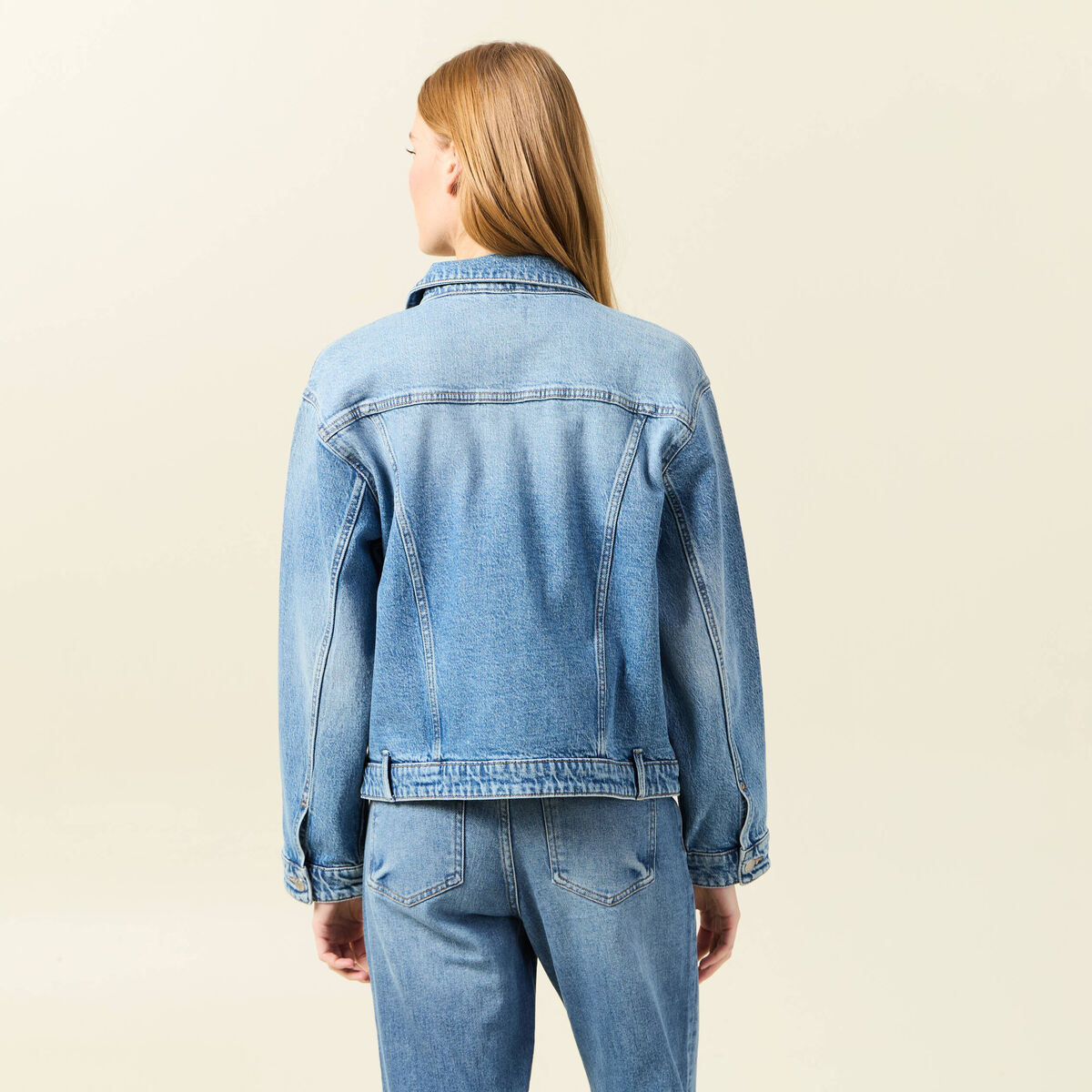 Veste oversize en jean denim used femme
