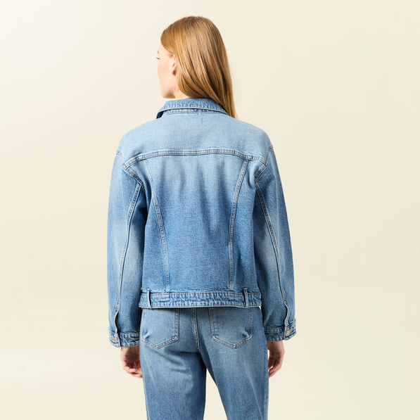 Veste oversize en jean denim used femme