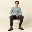 Pull manches longues vert foncé homme