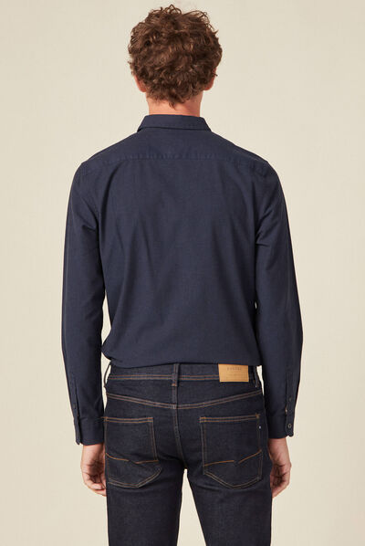 Chemise éco-responsable bleu foncé homme