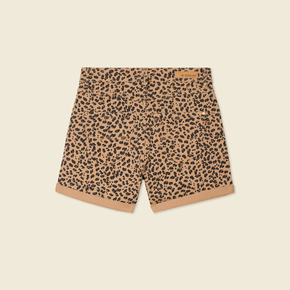 Short mom taille haute camel femme