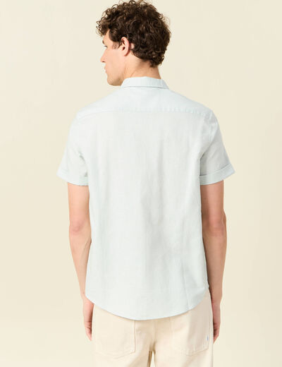 Chemise manches courtes vert olive homme