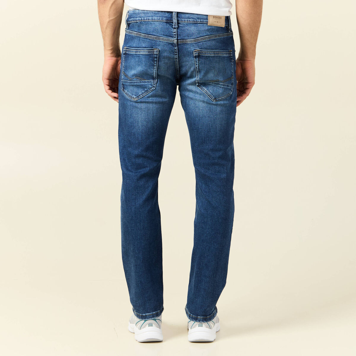 Jeans straight éco-responsable denim stone homme