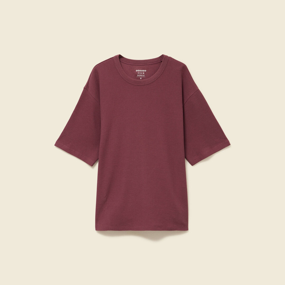 T-shirt ample en coton manches courtes vieux rose homme