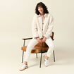 Blouson bouclette creme femme