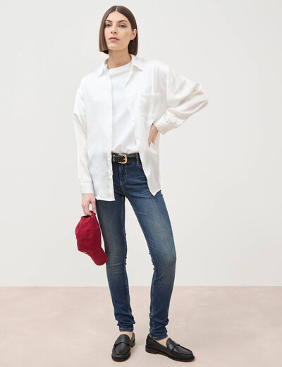 Jeans skinny push-up taille standard denim brut femme