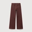 Jeans flare taille haute marron femme