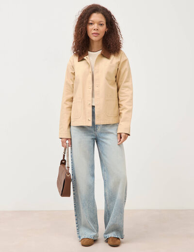 Jeans loose taille standard bleu femme