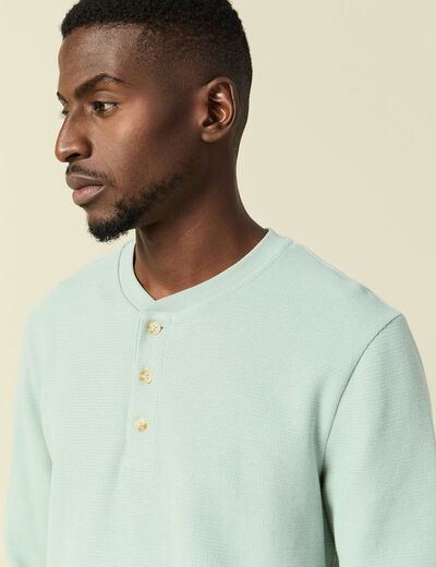 T-shirt manches longues vert pastel homme