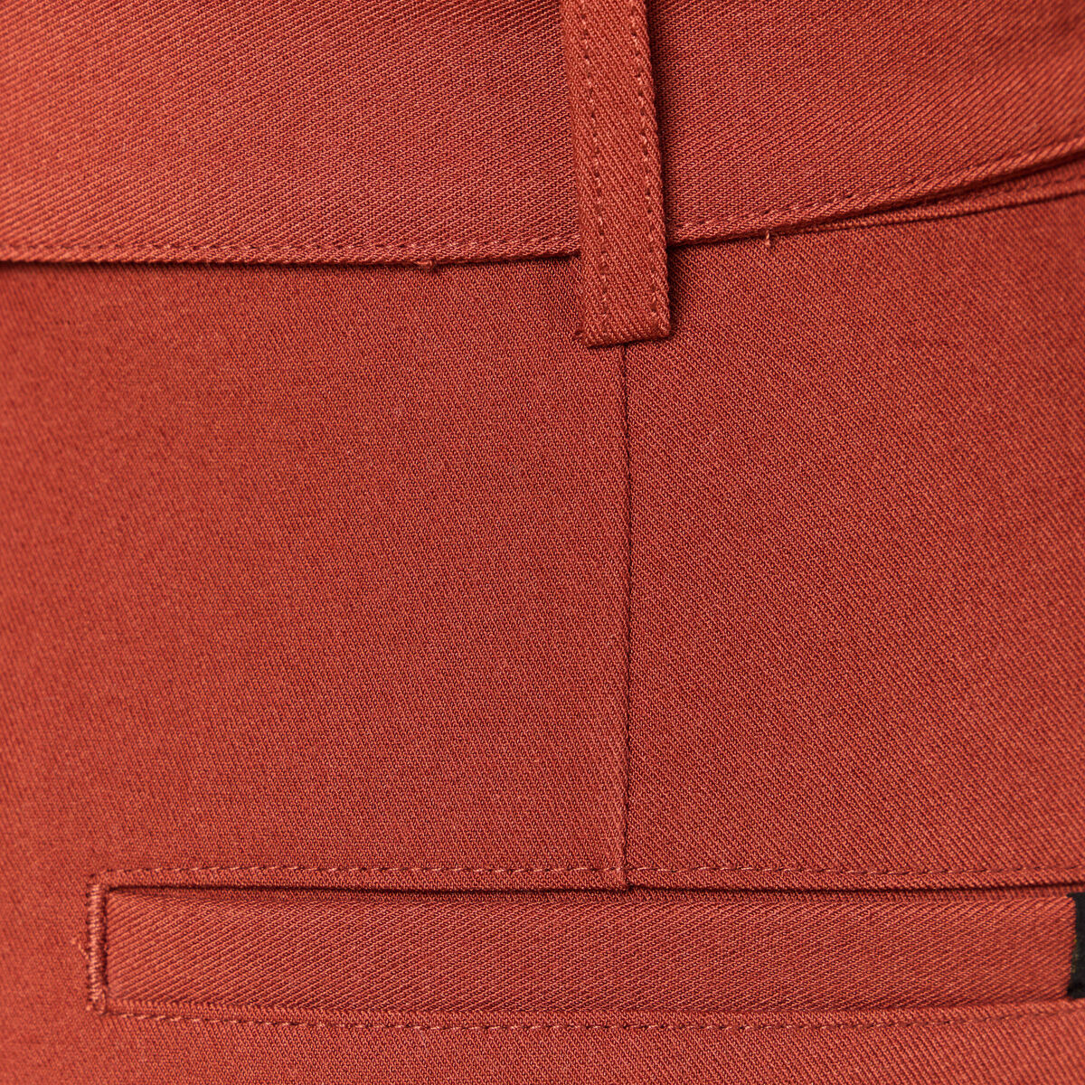 Pantalon carotte taille haute marron cognac femme