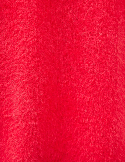 Pull droit manches 3/4 col rond rouge femme