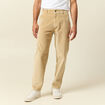 Pantalon droit en velours longueur 32 beige homme