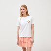 T-shirt en coton manches courtes blanc femme