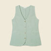 Veston sans manches vert kaki femme