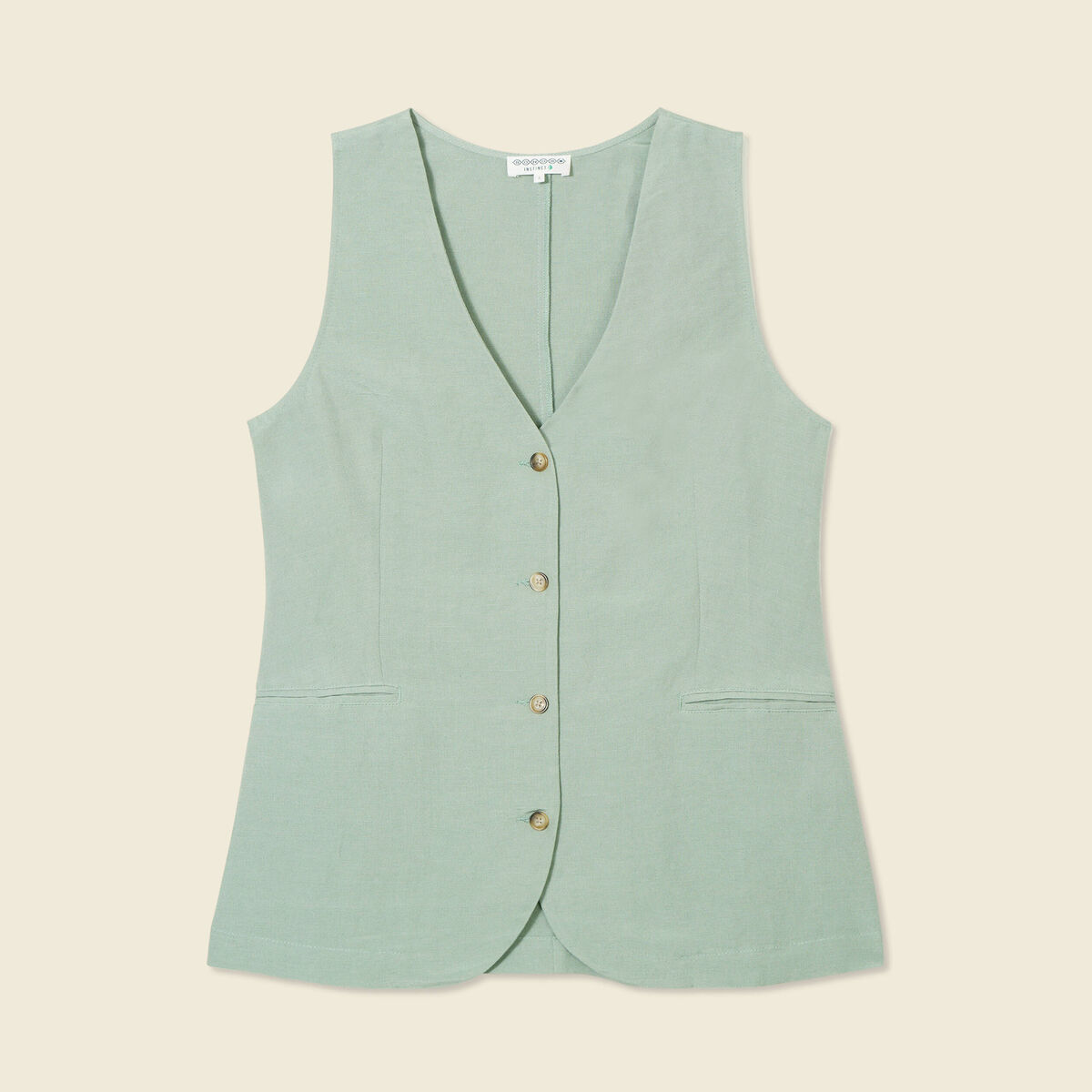 Veston sans manches vert kaki femme