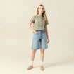 Chemise manches courtes vert kaki femme