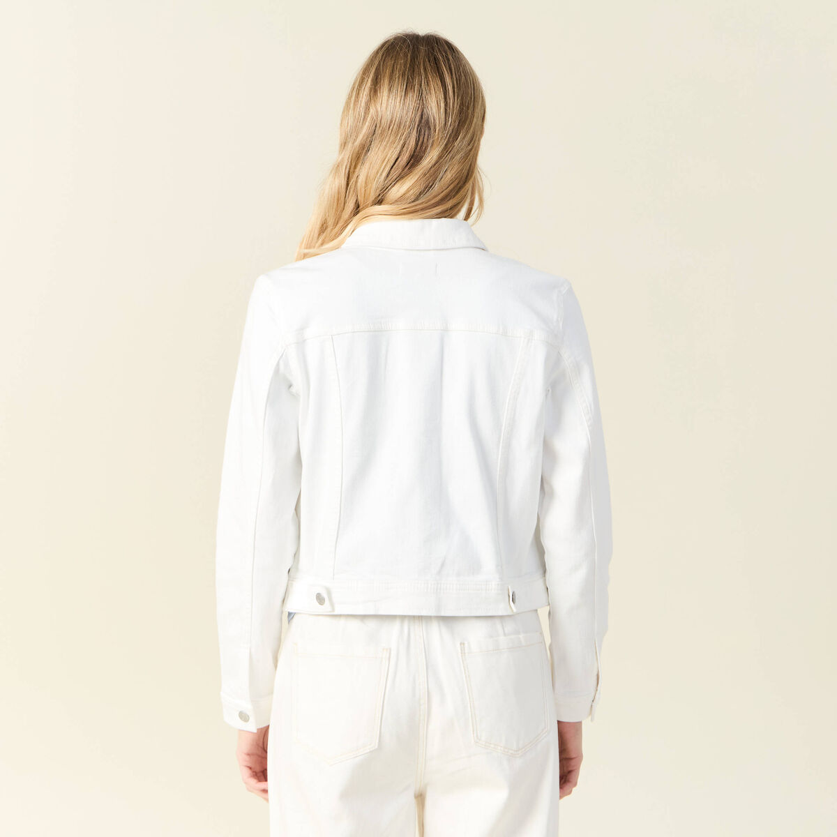 Blouson en jean denim blanc femme