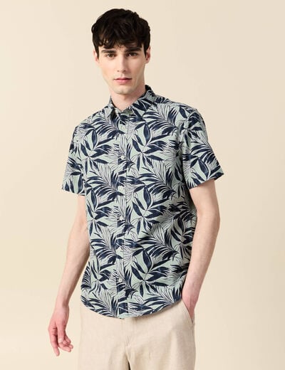 Chemise manches courtes vert homme
