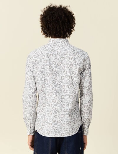 Chemise en coton manches longues blanc homme