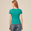 T-shirt manches courtes vert turquoise femme