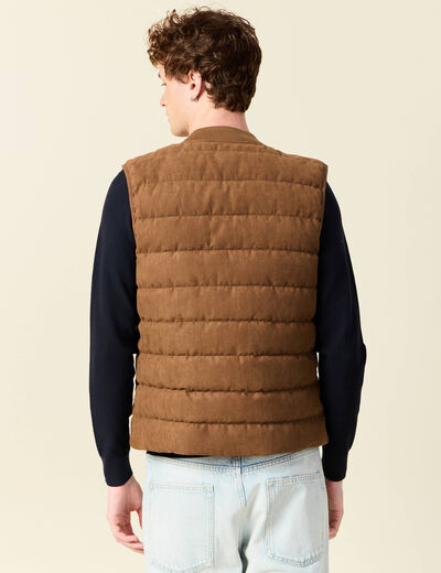 Doudoune sans manches doublée marron homme