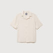 Chemise manches courtes col tailleur beige homme