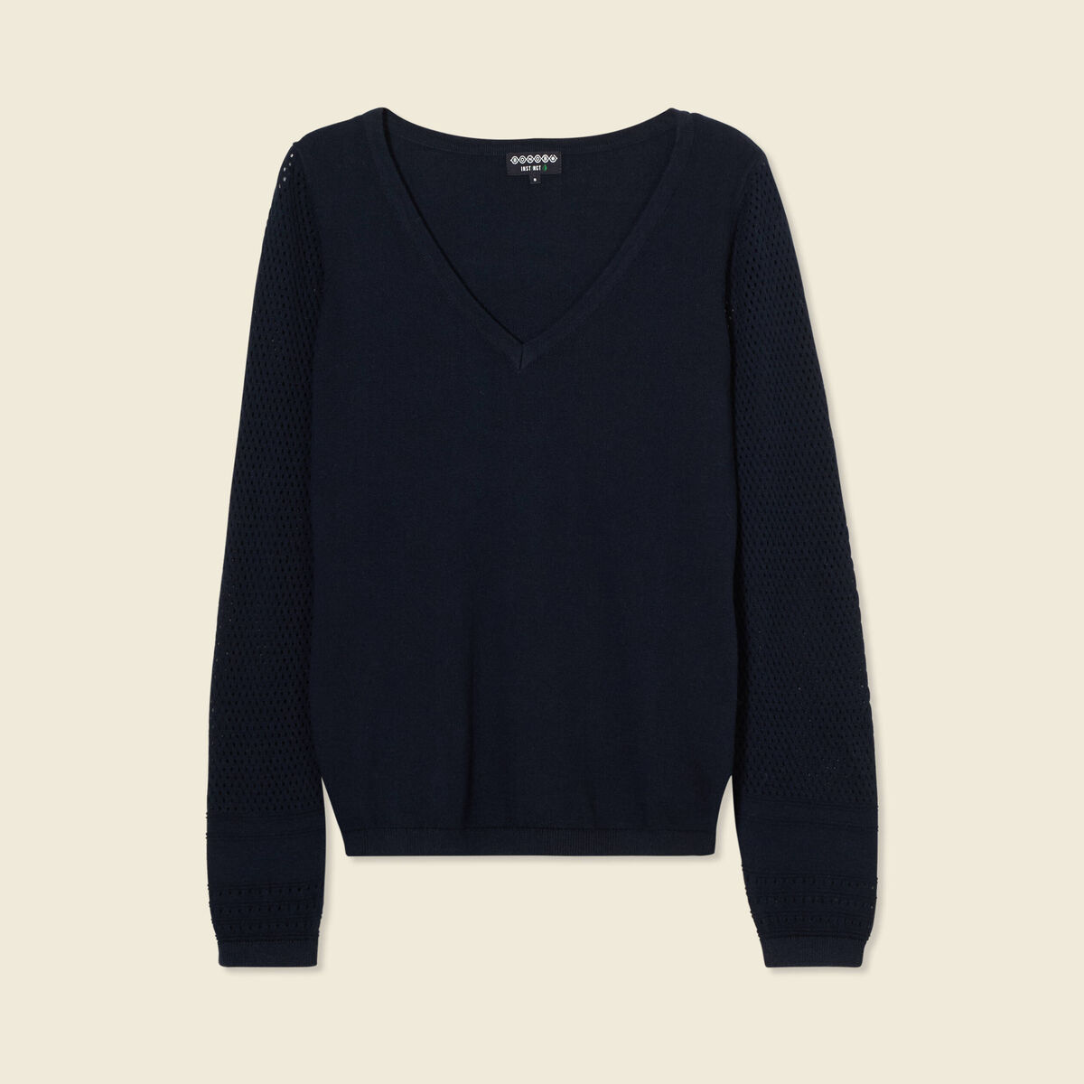 Pull à manches longues bleu marine femme