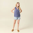 Blouse sans manches bleu marine femme