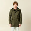 Parka d&eacute;perlante droite mi-longue vert kaki homme
