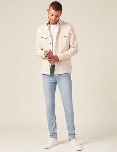 Jeans slim éco-responsable denim bleach homme