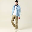 Pantalon cargo droit gris homme