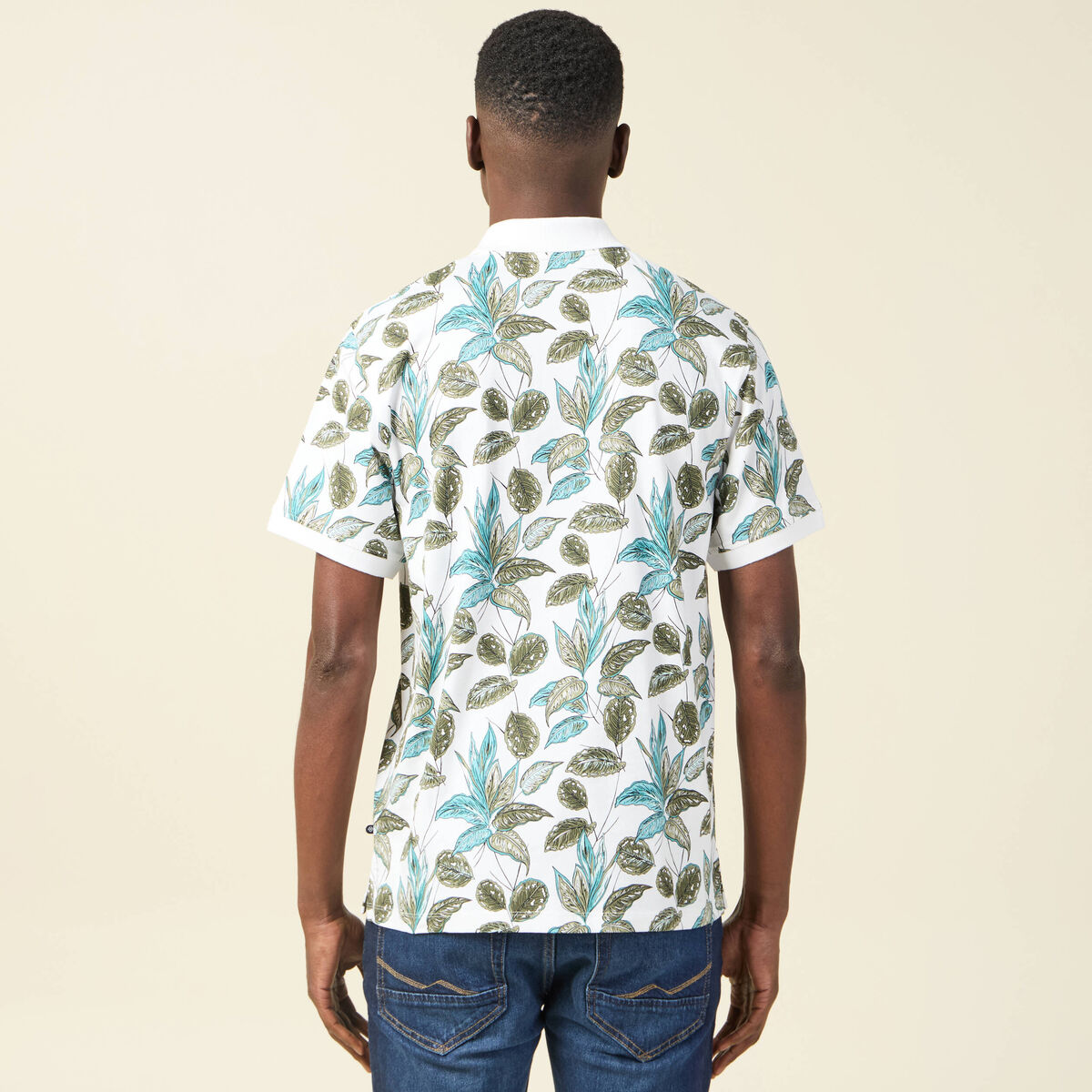 Polo éco-responsable blanc homme