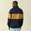 Sweat col montant manches longues bleu marine homme