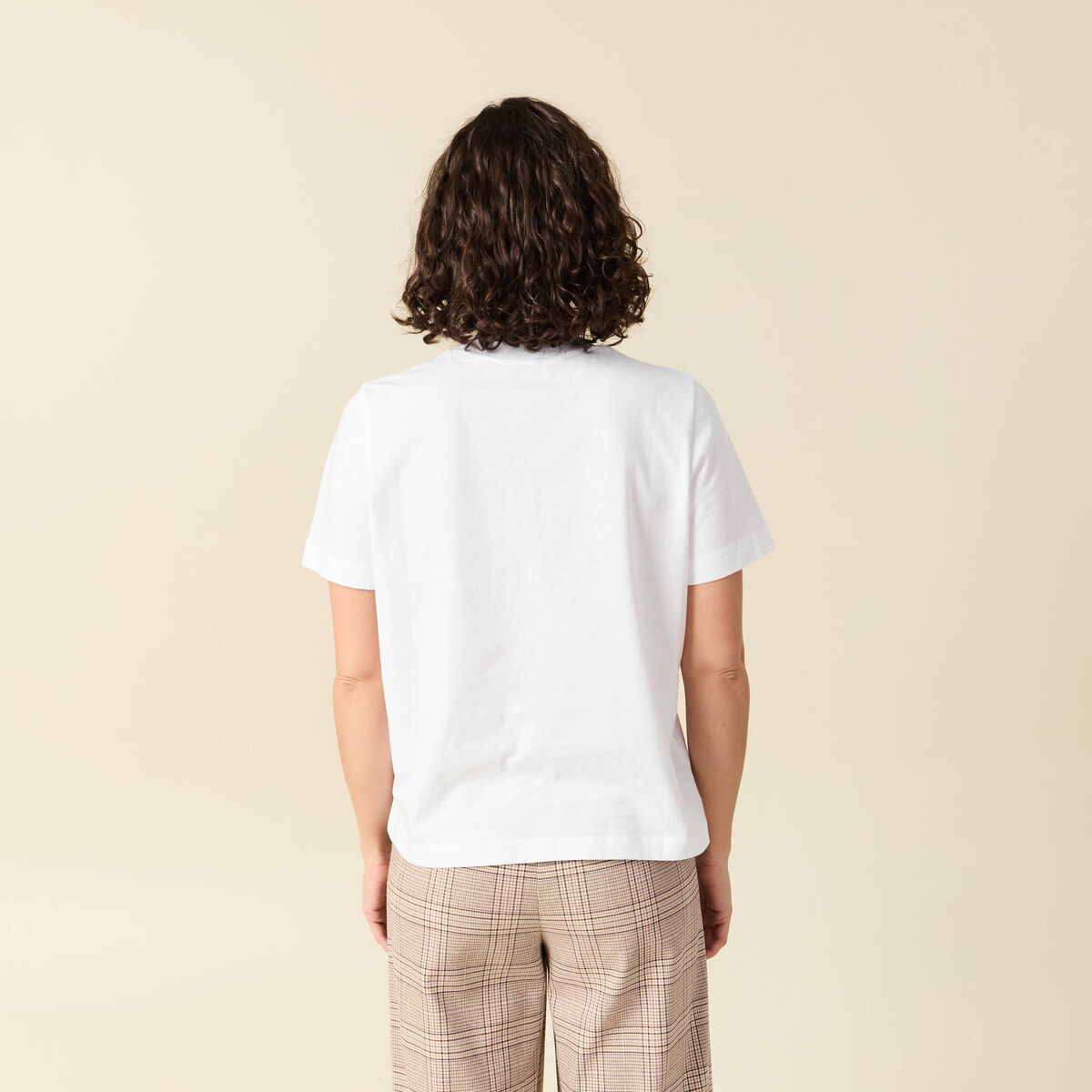 T-shirt oversize col rond en coton blanc femme