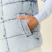 Doudoune sans manches en jean denim bleach homme