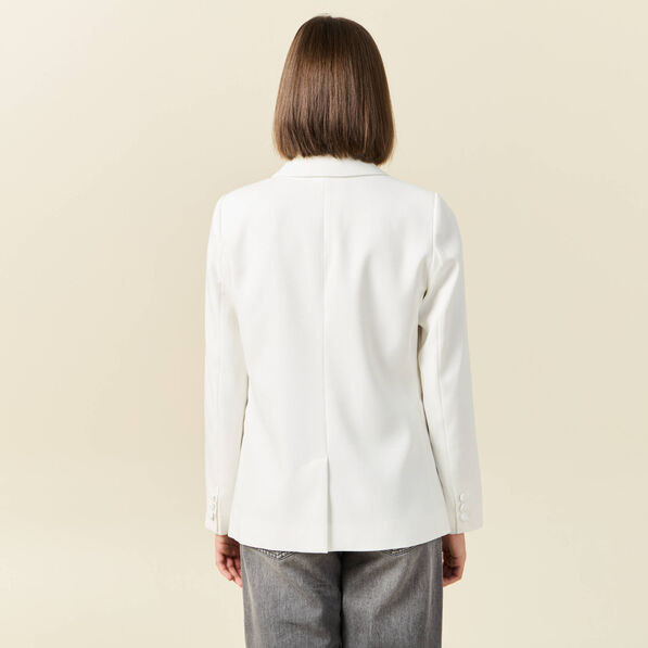 Veste esprit blazer droite ecru femme