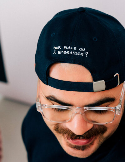Casquette en coton bleu marine homme