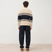 Pull manches longues en coton beige homme