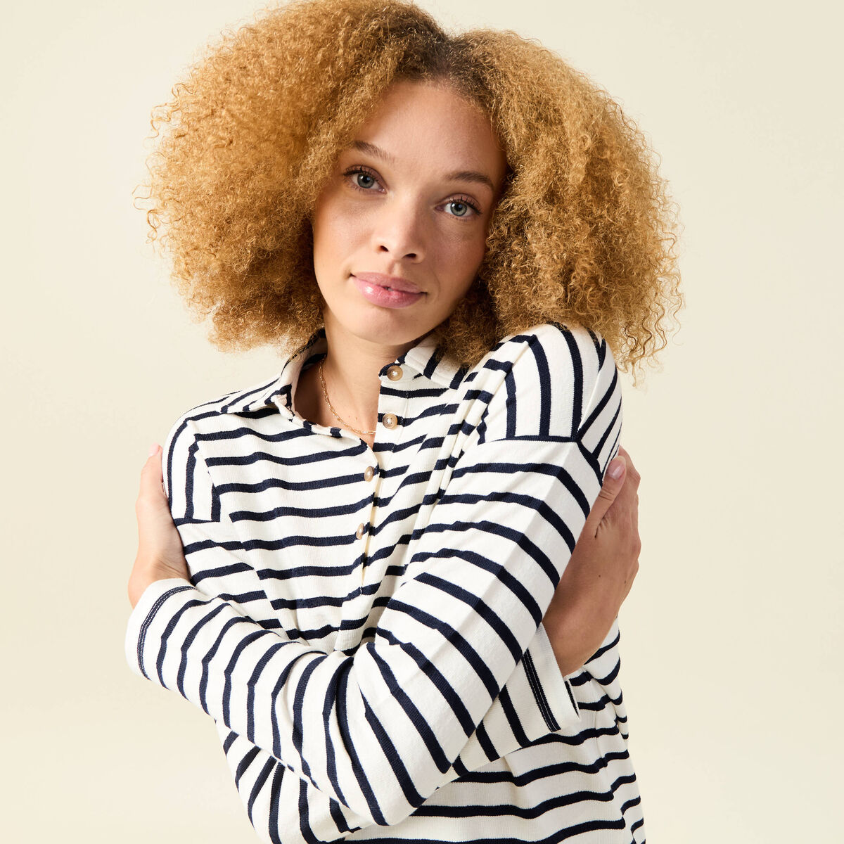 T-shirt manches longues ecru femme