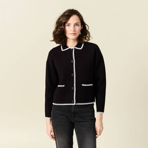 gilet manches longues noir femme Gilet manches longues noir femme