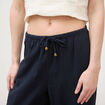 Pantalon standard fluide bleu marine femme