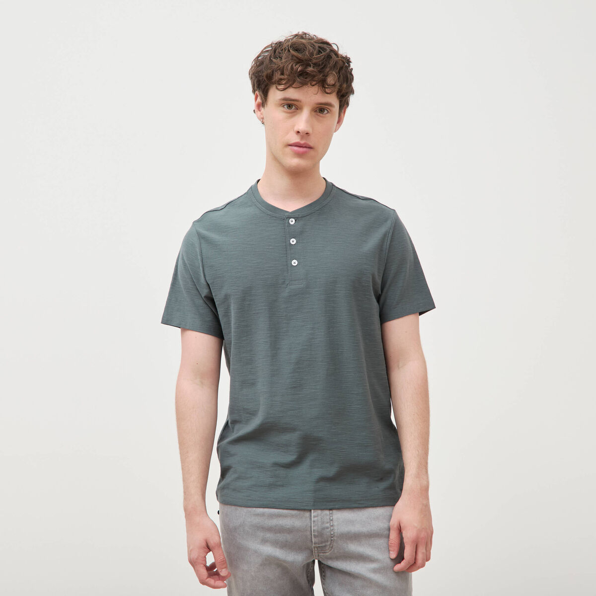 T-shirt manches courtes vert kaki homme