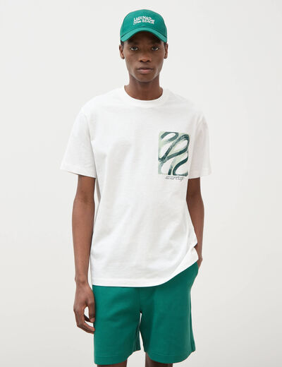 T-shirt ample en coton manches courtes ecru homme