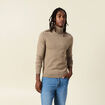 Pull manches longues taupe homme