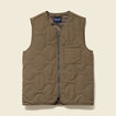 Doudoune droite courte sans manches vert kaki homme
