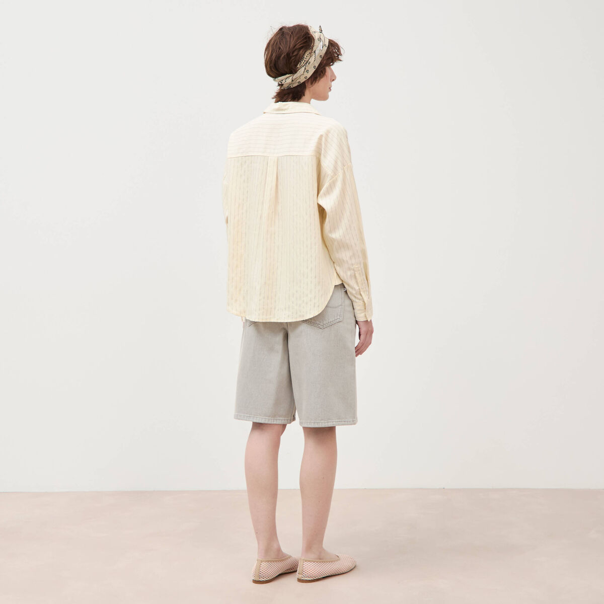 Chemise manches longues fluide creme femme